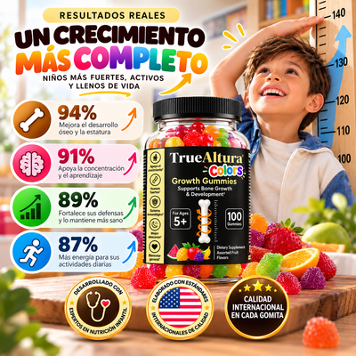 100 Gomitas TrueAltura 🦴↕️ Crecimiento Maximo para tus hijos