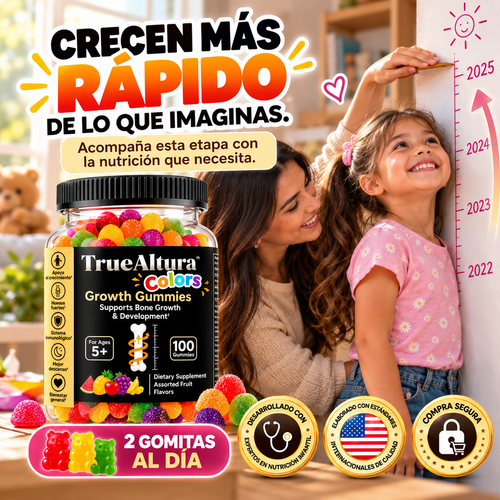 100 Gomitas TrueAltura 🦴↕️ Crecimiento Maximo para tus hijos